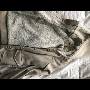 Burton beige fuzzy cardigan jacket